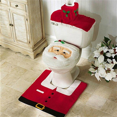 WS0050 Merry Christmas Happy New Year Best Christmas Gift Decorations Bathroom Toilet Seat Carpet - goldylify.com