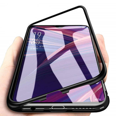 Magnetic Metal Tempered Glass Flip Case for Xiaomi Redmi Note 8 Pro - goldylify.com