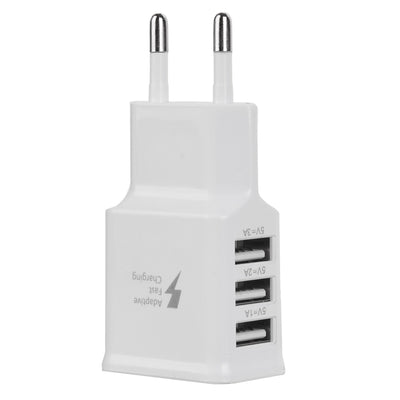 Cwxuan Universal 5V 3A 3-Port USB AC Charger / EU Plug - goldylify.com