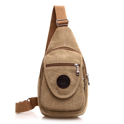 Factory direct explosion male bag simple single shoulder bag man all-match chest casual canvas canvas bag chest pack - goldylify.com