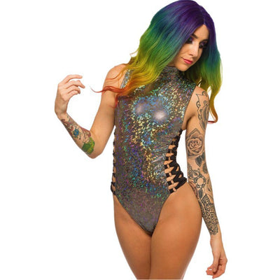 2020 Europe and America colorful laser one-piece swimsuit ladies sexy performance loaded elastic swimwear - goldylify.com