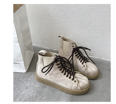 Spring and Autumn Europe and America high-top shell head strap thick-soled casual wild student Martin boots female British wind boots - goldylify.com