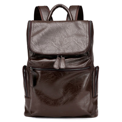 2020 New Style Men's fashion backpack, Korean leather, leisure backpack backpack, laptop bag, one on behalf of - goldylify.com