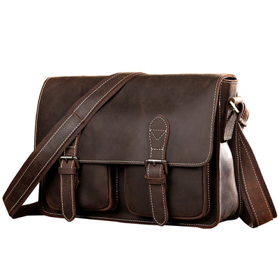 Factory direct group of men's Leather Satchel import head layer Crazy Horse male Bag Shoulder Bag Messenger Bag Leather Business - goldylify.com