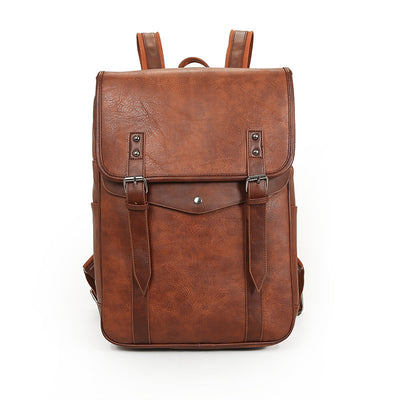 2020 new Korean Leather Shoulder Bag retro fashion men's large capacity backpack manufacturers selling - goldylify.com