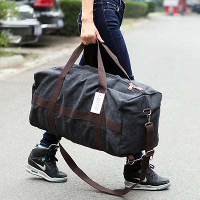 Large capacity sports leisure bag travel bag men's short trip LUGGAGE BAG canvas bag boarding bag - goldylify.com