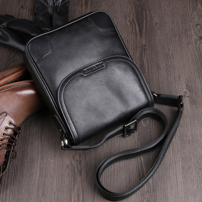 Xuan men only bangalor vertical leather bag full grain leather satchel male original retro design - goldylify.com