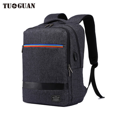 Double shoulder computer bag, USB charging backpack, burglarproof multifunctional shoulder bag, business man short travel bag - goldylify.com