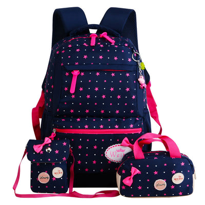 New Korean children's schoolbag schoolbag, schoolbag, schoolbag, lovely girl, three pieces of 3-4-5 grade Backpack - goldylify.com