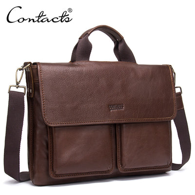 Factory source leather men business briefcase leisure single shoulder bag handbag handbag - goldylify.com