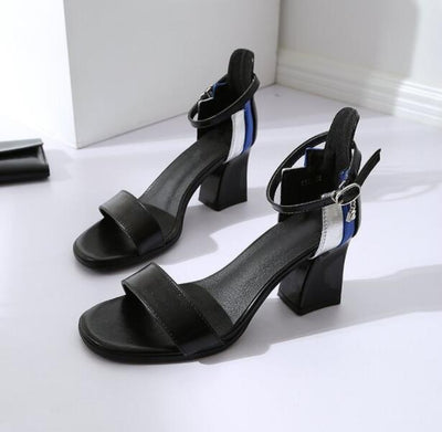 Square head high heel sandals - goldylify.com