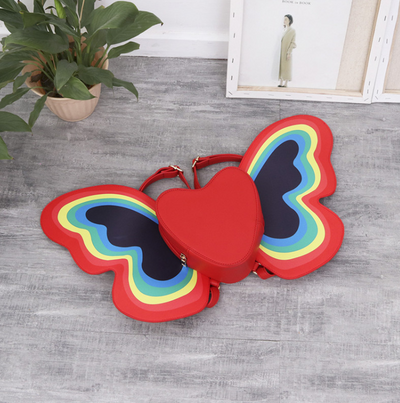 Japanese and Korean new heart-shaped creative beautiful butterfly design 2 color backpack female - goldylify.com