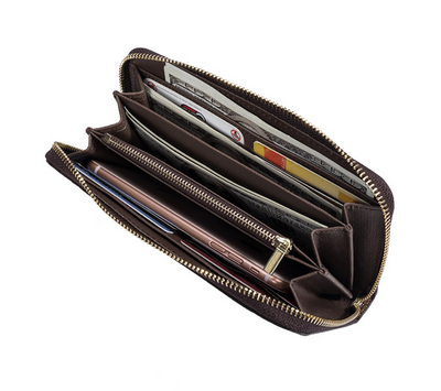 Zipper hand bag, dark case wallet, multi card large money bag - goldylify.com