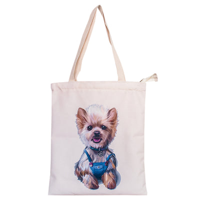 Literary Tote Bag Cute Puppy Dog Simple Joker Canvas Bags Shoulder Student Bags Shopping Bags - goldylify.com