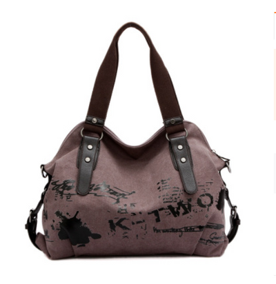 Canvas bag fashion lady shoulder bag graffiti printing bag female - goldylify.com