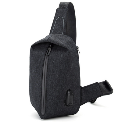 2020 creative new cool cool wind chest bag shoulder Messenger bag waterproof Oxford cloth USB charging men's chest bag - goldylify.com