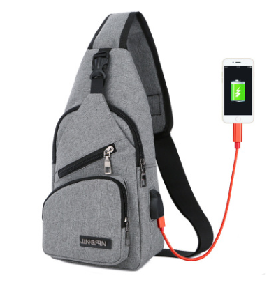 New shoulder bag men's charging bag sports men's usb chest bag outdoor diagonal package - goldylify.com