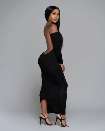 Black Backless Tight Bodycon Dresses Women Sexy Off The Shoulder Party Slim Soft Vestidos Lady Casual Streetwear Clothes