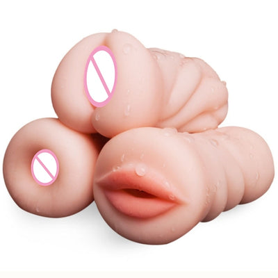 Pussy Masturbator Silikon Sex Spielzeug 4D Realistische Tiefe Kehle Männlichen Masturbator Silikon Künstliche Vagina Mund Anal Oral Sex Spielzeug