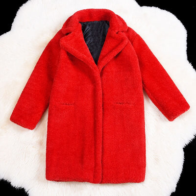 Winter New Plush Teddy Bear Pink Fur Coat Women Elegant Faux Fur Jacket Coats Female Warm Lining Loose Overcoat 