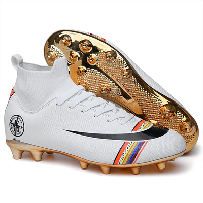Gold bottom men's soccer shoes indoor sports shoes turf spikes Superfly Futsal direct sales rainbow high help football shoes - goldylify.com