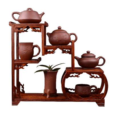 Rosewood ancient solid wood Chinese small teapot rack mahogany display rack modern Duobaoge purple sand pot holder - goldylify.com