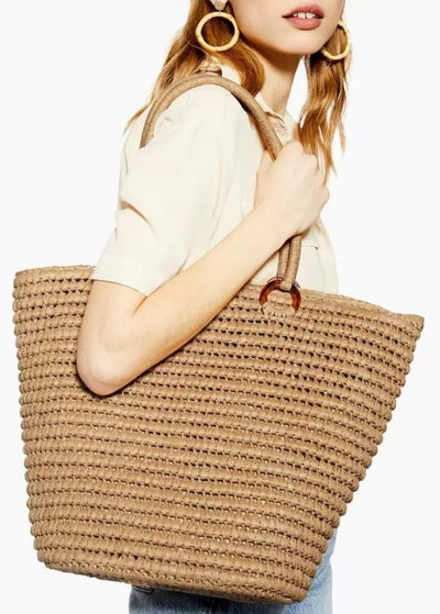 Straw bag female simple fashion shoulder portable large capacity summer vacation beach bag