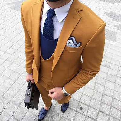 2020 New Fashion Tweed Wool Mens Suits 3 pieces Slim Fit Formal Shawl Lapel Business Tuxedos Groomman( Jackets+Pants +Vest ) - goldylify.com