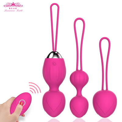 4pcs/set Vaginal balls Sex Toy for Women Kegel Ball Female Vagina Tighten Massage Exercise Wireless Remote Control Vibrating Egg - goldylify.com