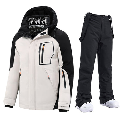 Ski Suit Men Winter Windproof Thicken Warm Coat Snow Clothes Men Ski Sets Jacket Skiing And