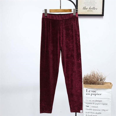 Autumn Winter Fashion Thick Velvet Warm Double Sided Cashmere Leggings Warm Pants Knit High Waist Thermal Soft Leggings