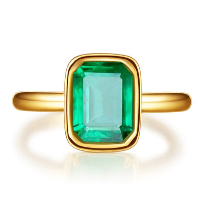 PANSYSEN 18K Gold Color Natural Emerald Rings for Women Vintage Real Silver 925 Ring Mens Jewelry Brand Anniversary Party Gifts - goldylify.com