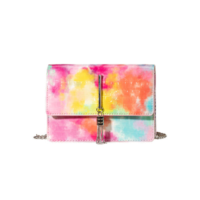 Summer Trendy Tie Dye Rainbow Purse Chain Colored Mini Hand Bags Shoulder Ladies Handbags 2021