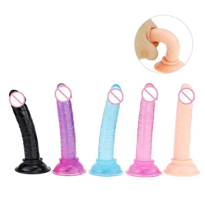 5 farbe Mini Dildo Für Frau Kleine Penis Sex Toy Sucker Penis Anal Plug Kristall Transparent Qualität TPE Sex Spielzeug weibliche Sex Shop