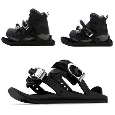 2Pc Adjustable Skiing Mini Sled Snowboard Wall Sport Ski Boots Combine Skates with Skis Outdoor Skiing Winter Sports Equipment N - goldylify.com
