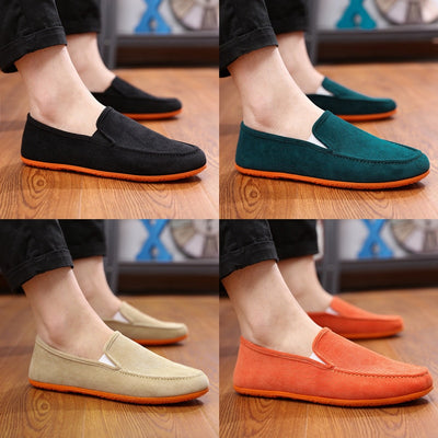 Men's Variety of Color Canvas Peas Shoes Trendy Lazy Casual Large Size 38-45 Driver Shoes Men's Vulcanized Shoes Men Sneakers