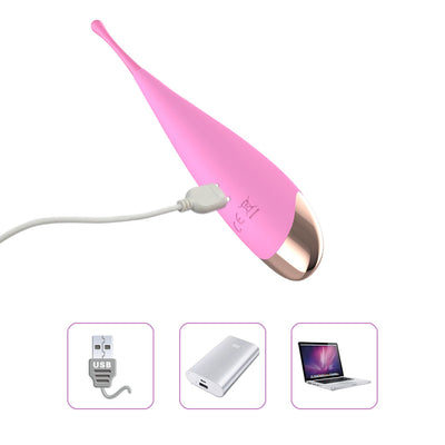 Waterproof USB 7 Mode Impluse G Spot Vibrator Urethra Vagina Licker Mini Rabbit Vibe with 2 Change Heads Sex Toys for Females