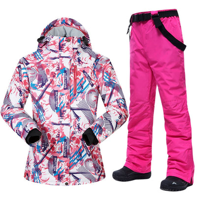 Ski Suits Women Winter Snow Suit Female Skiing and Snowboarding Clothes Windproof Waterproof Outdoor