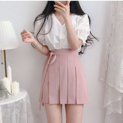 2020 kurze Nette Mini Röcke Heiße Verkäufe Frauen Koreanische Japanischen Flhjlwoc Adrette Mädchen Weiß Schwarz Hohe Taille Gefaltete Rock 422