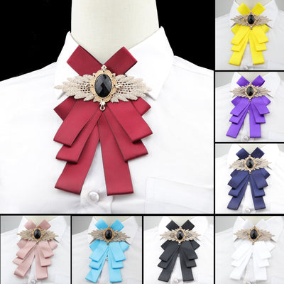 Women Solid Bow Tie Gorgeous Vintage Chic Bowtie Elegant Jewelry Collar Cravat Adjustable Detachable Collars Shirt Accessory - goldylify.com