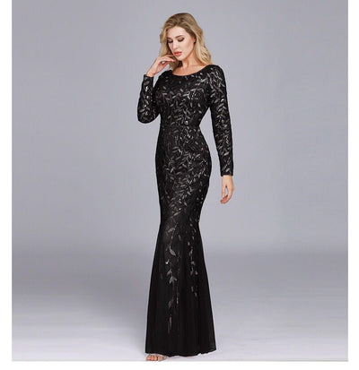 Wholesale High quality long sleeve sequined mermaid elegant evening dress