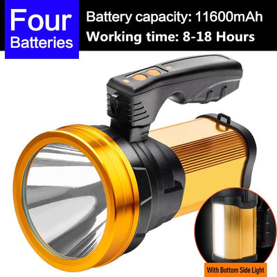 20W Handheld Spotlight Portable USB Built-in 11600 mAh Rechargeable LED Searchlight outdoor camping survival equipment #ED - goldylify.com