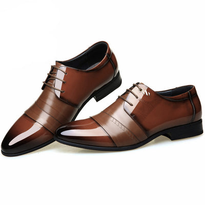 High quality fashion business brown official dress shoes men casual genuine leather