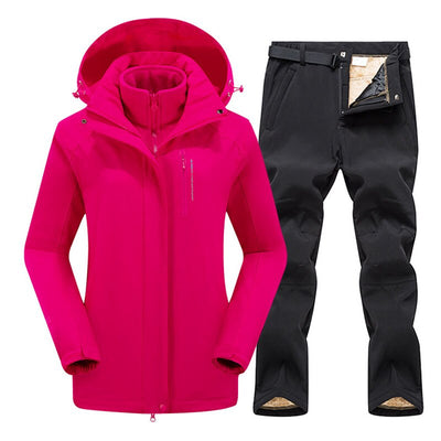 Ski Suit Women Winter Outdoor Windproof Waterproof Ski Jackets Warm Snow Pants Sets Skiing