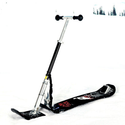 Foldable Ski Snowboard Ski Scooter with Handle Adult Ski Bike Thickened Aluminum Skis Outdoor Ski Equipment - goldylify.com