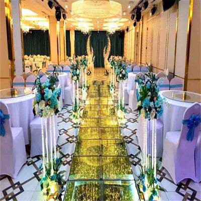 60CMX60cm Luxury Shine Crystal LED Wedding Mirror Carpet Aisle Runner For Wedding party T Station Stage Decorations new arrival - goldylify.com