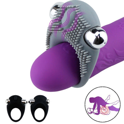 Erotische Kugel Vibrator Penis Vibrierende Ring Verzögerung Ejakulation Erwachsene Sex Spielzeug Für Männer Männlichen Klitoris Massager Schwanz Silikon Ringe