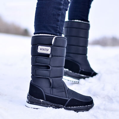 High Top Snow Boots Men Shoes Winter Plus Velvet Super Warm Cotton Shoes Man Black Camouflage Big Size 39-47 Cold-proof Boots