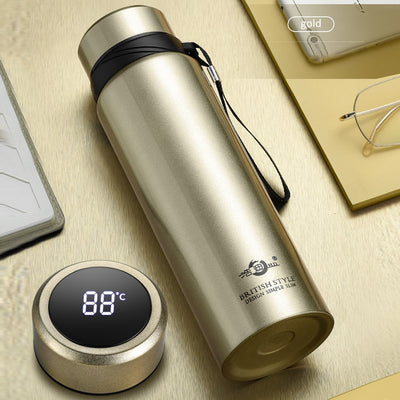 600mL Smart Vacuum Water Cup Temperature Display Cup Business Gift in-Car Thermos 304 Stainless Steel Thermal Cup