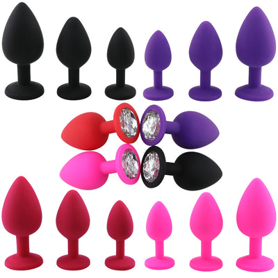 3 Different Size Sex Adult Toys Unisex Silicone Butt Plug Anal Plug for Men Women Anal Trainer